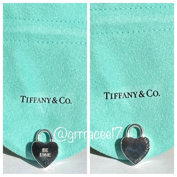 AUTH RARE vintage Tiffany & Co. “BE MINE” heart padlock charm/pendant💙 - Picture 15 of 16
